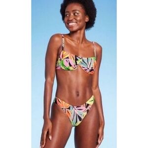 Wild Fable Tropical print Bikini & Bottoms Size S